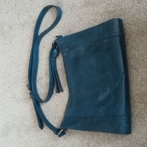 Frye leather Melissa Zip Crossbody Peacock
